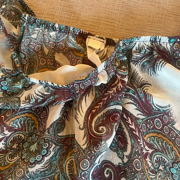 Womens 3x plus paisley dress shirt with bubble sleeves lose fit - Picture 3 of 3